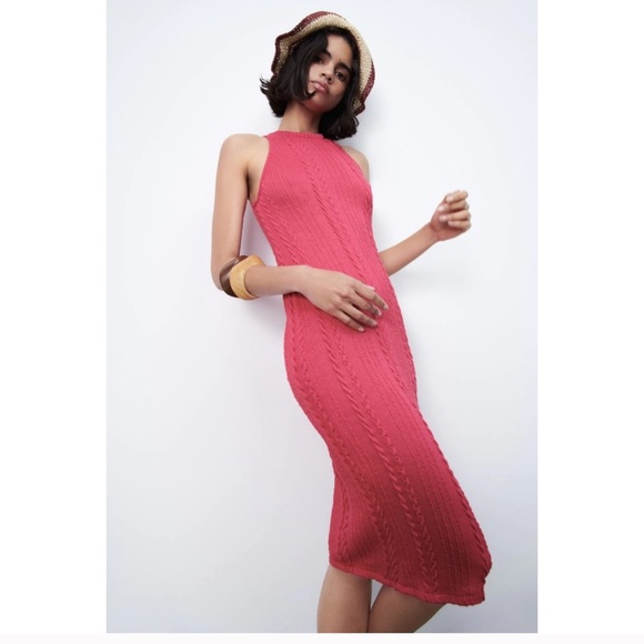 ZARA Knit Dress Fuchsia - Picture 3 of 7